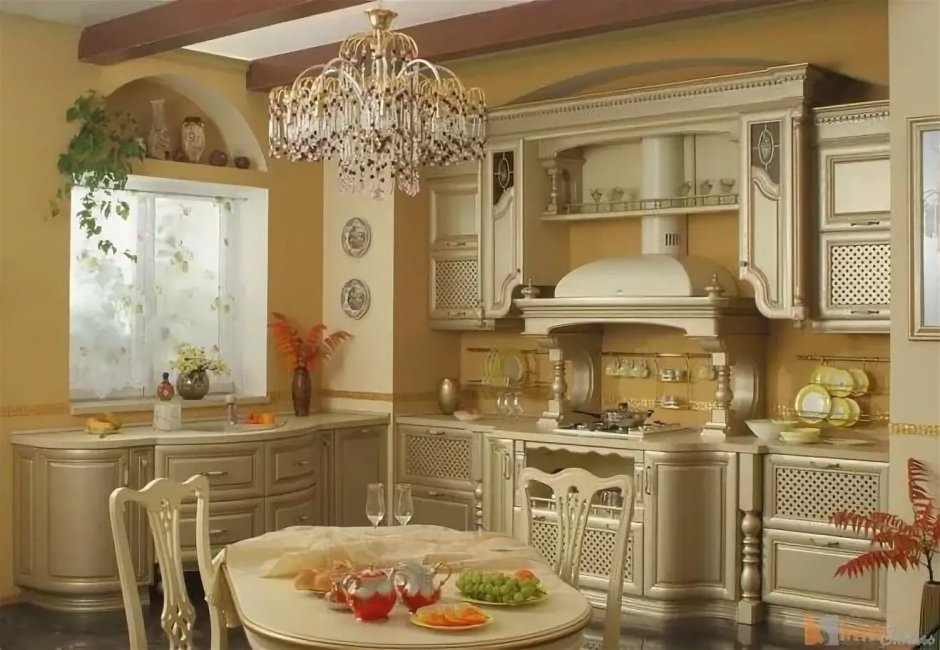 Кухня с лишними вещами столешницей