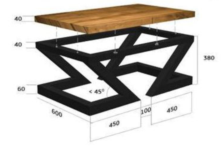 Стол куб из профтрубы