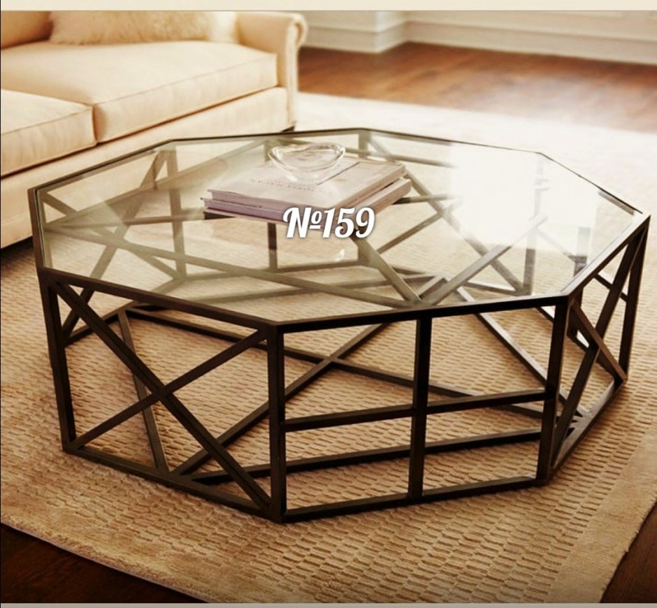 Стеклянный стол придиванный лофт