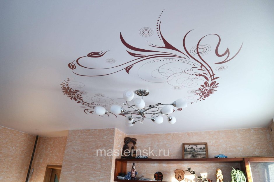 Матовые натяжные потолки с узором