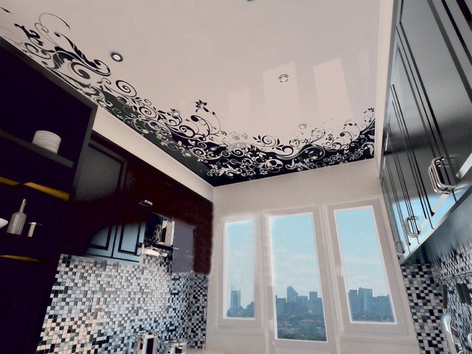 Натяжные потолки с рисунком