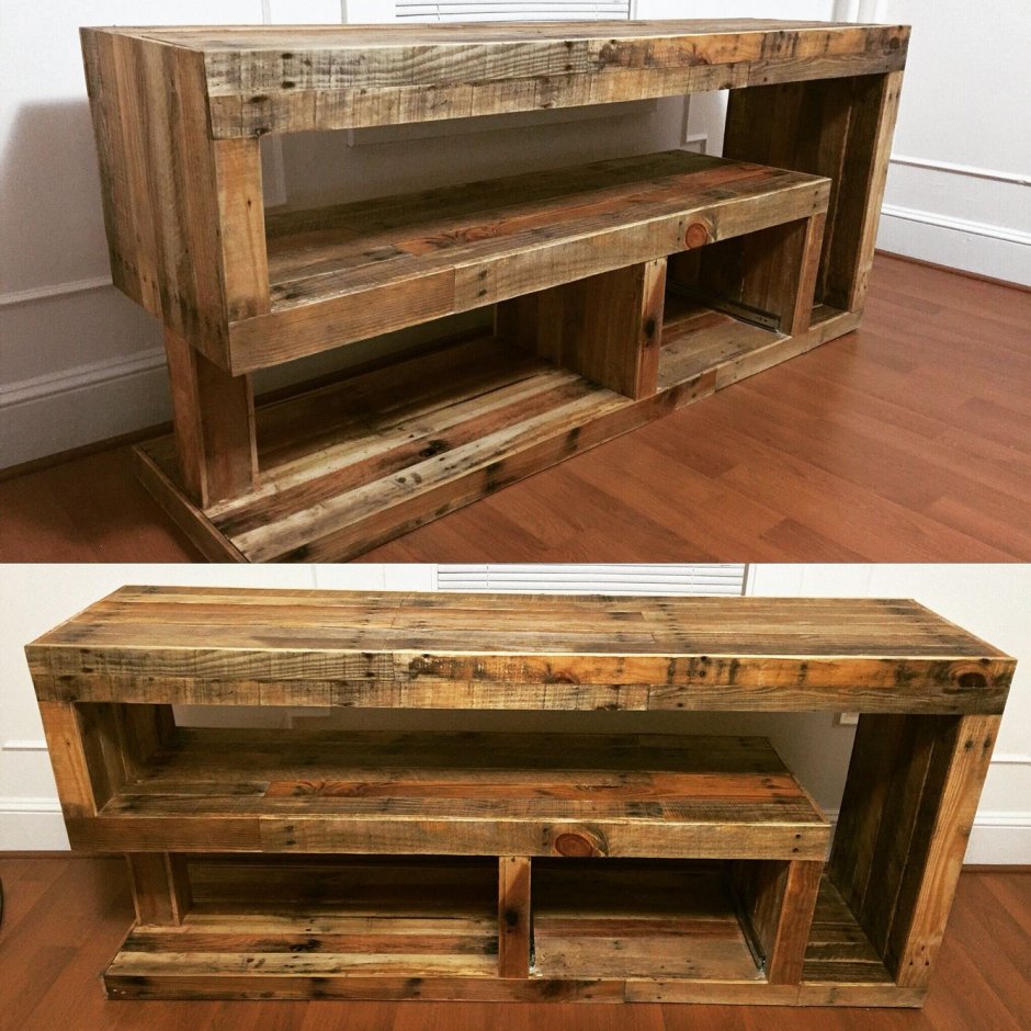 Тумба под телевизор из досок