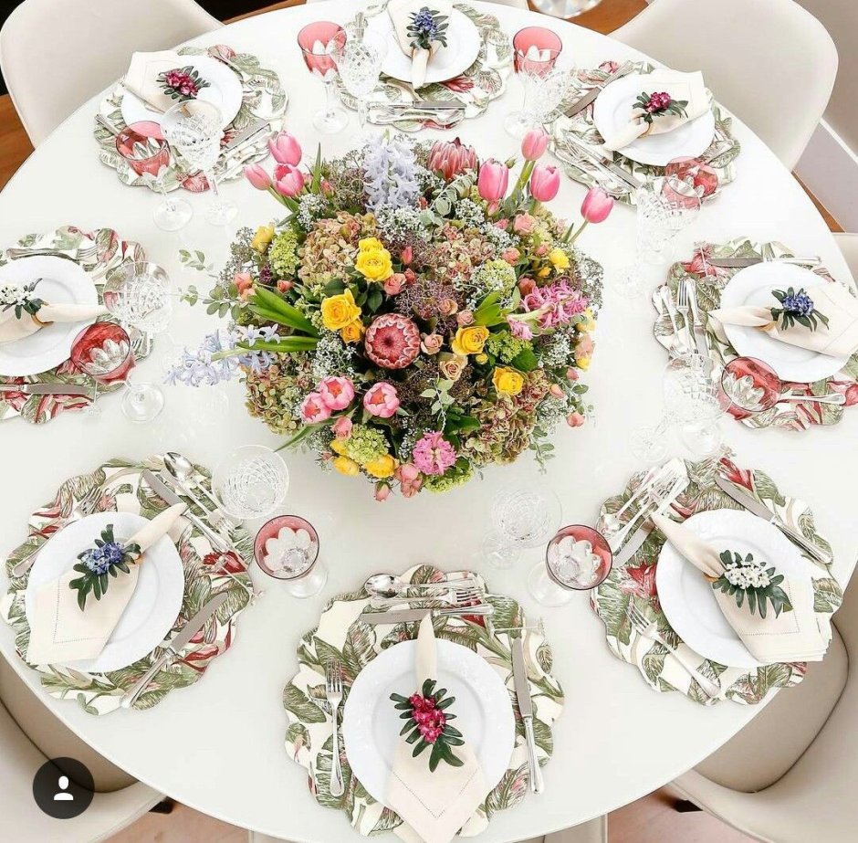 Сервировка круглого стола 90 см
