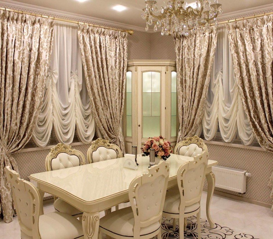 Шторы для гостиной в классическом стиле