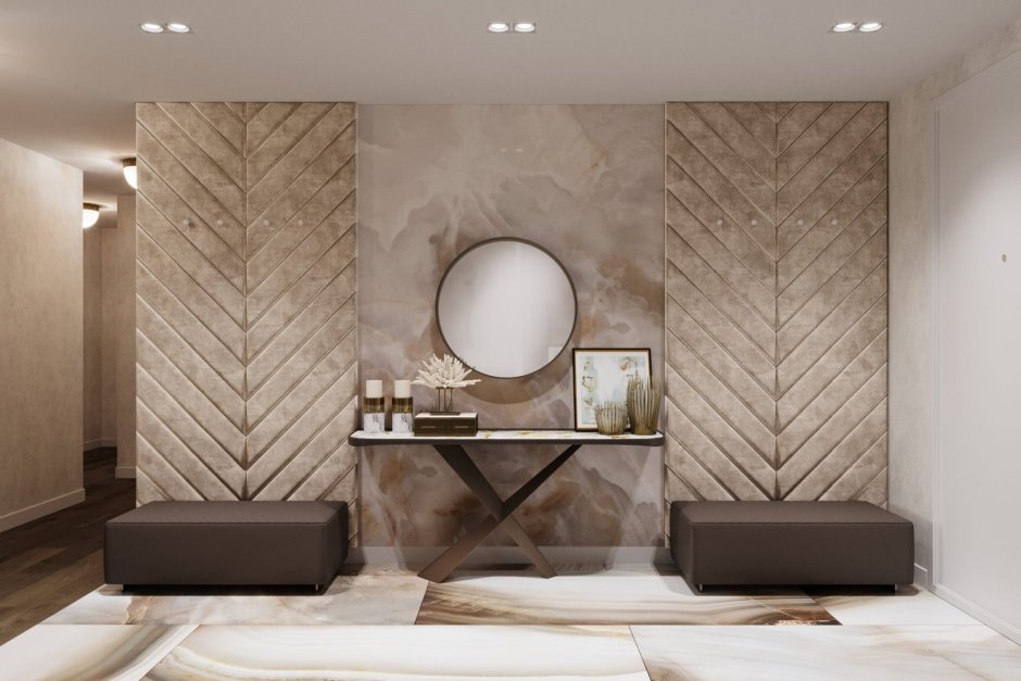 Мягкая стеновая панель в прихожую