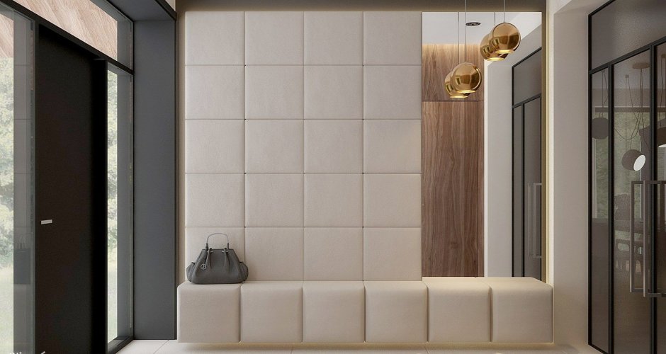 Мягкая стеновая панель в прихожую