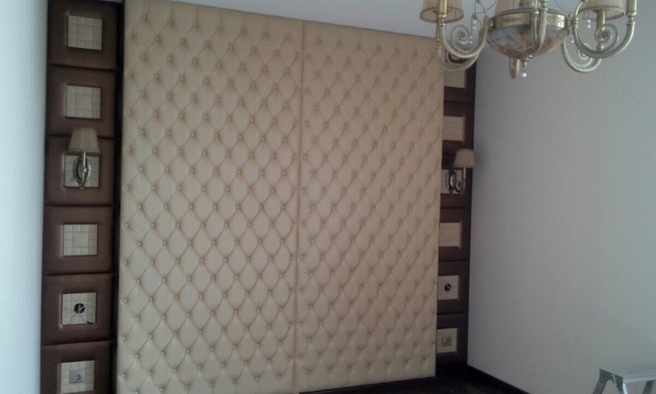 Стеновые панели рогожка с вставками