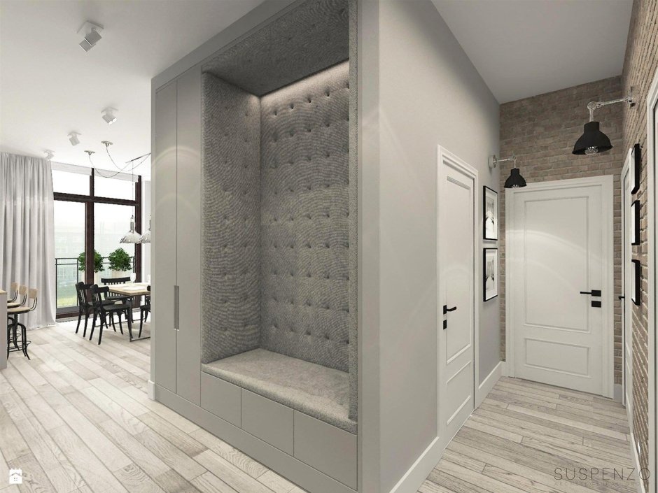 Современные прихожие с мягкими панелями