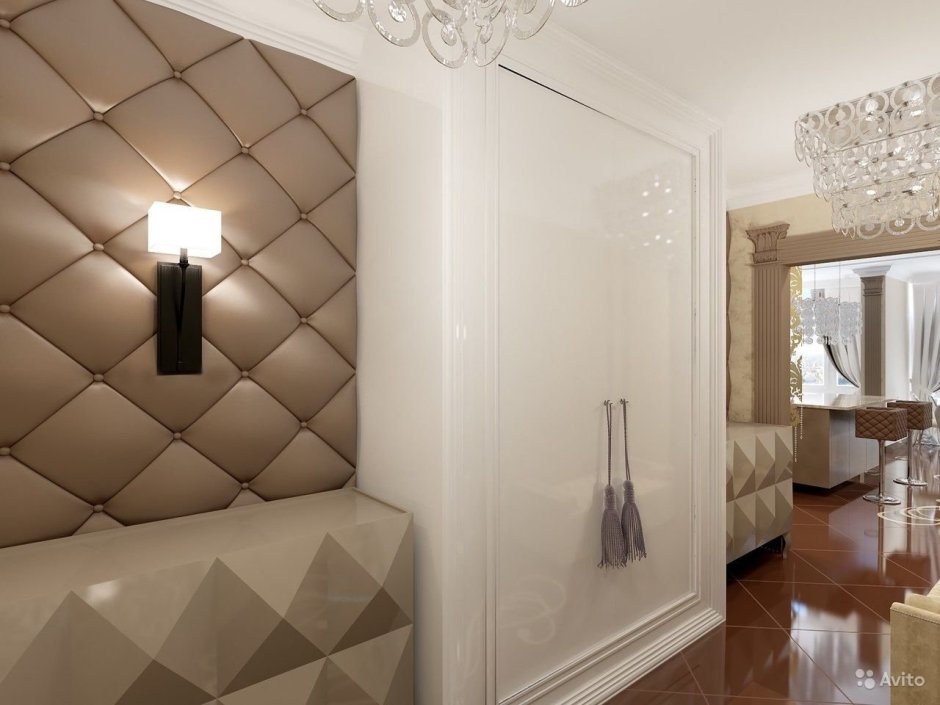 Мягкие стеновые панели в прихожей