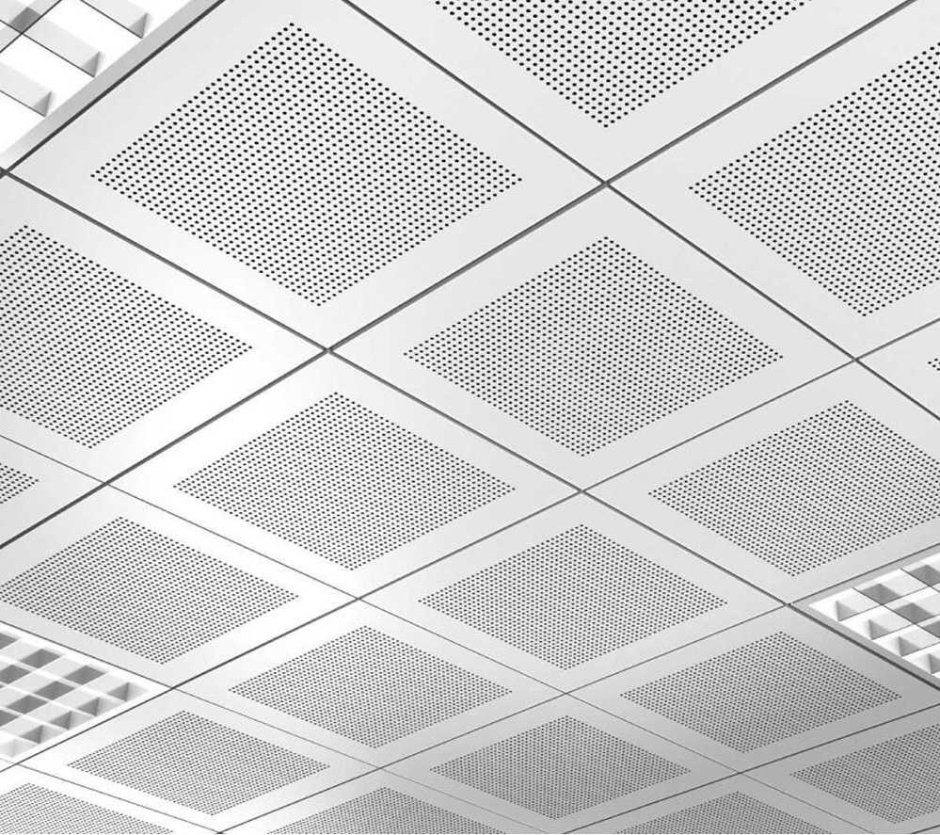 Перфорированные потолочные акустические панели 600 600