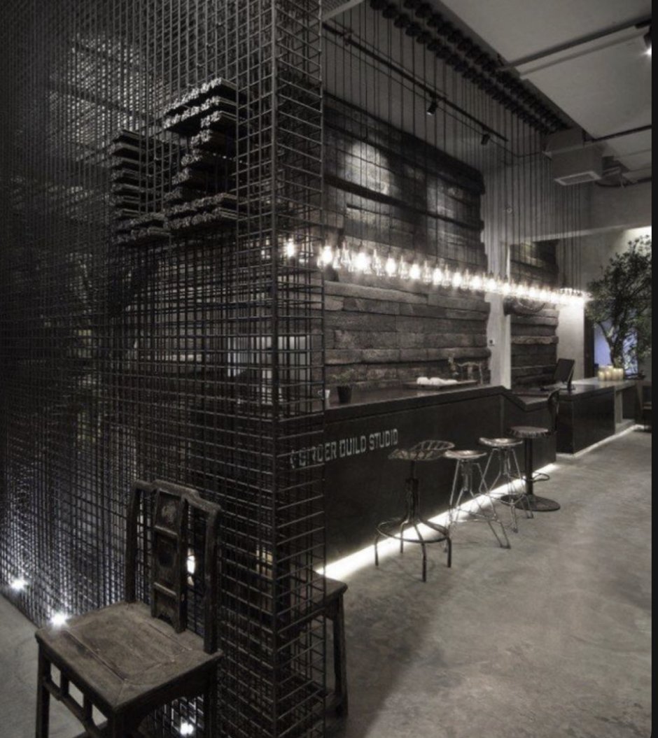 Интерьер кальянной в стиле лофт