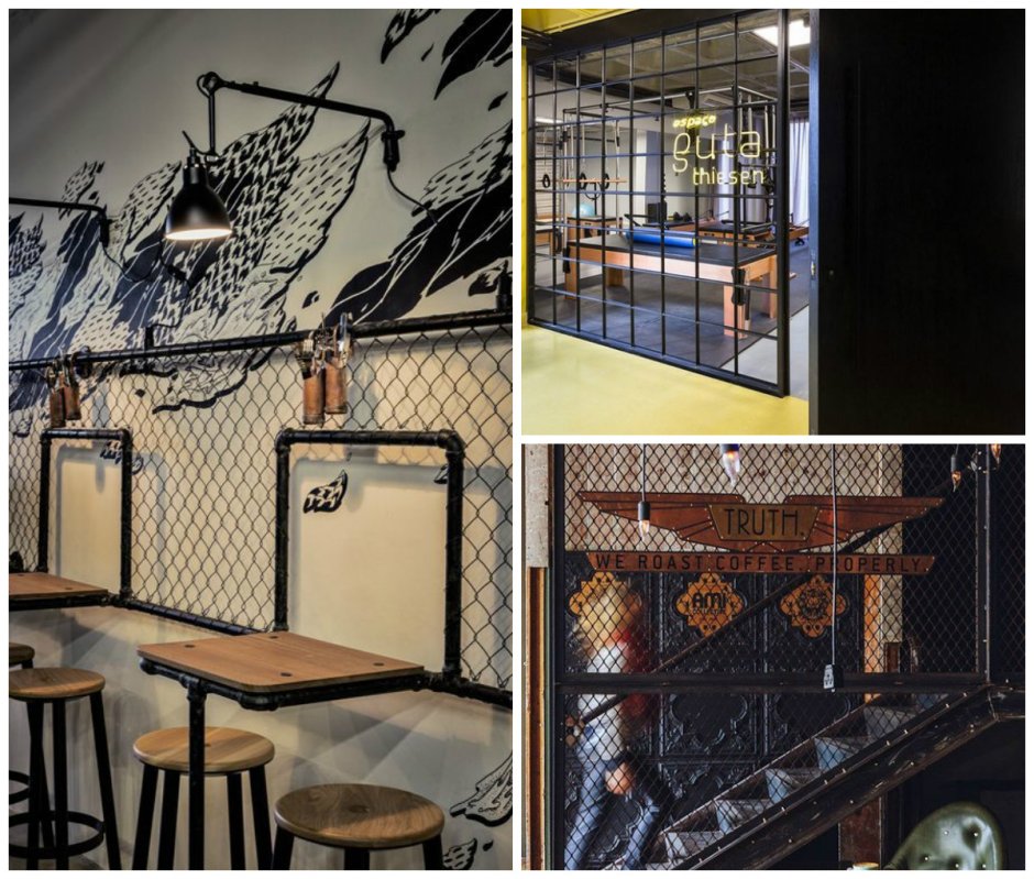 Стеллаж лофт с сеткой