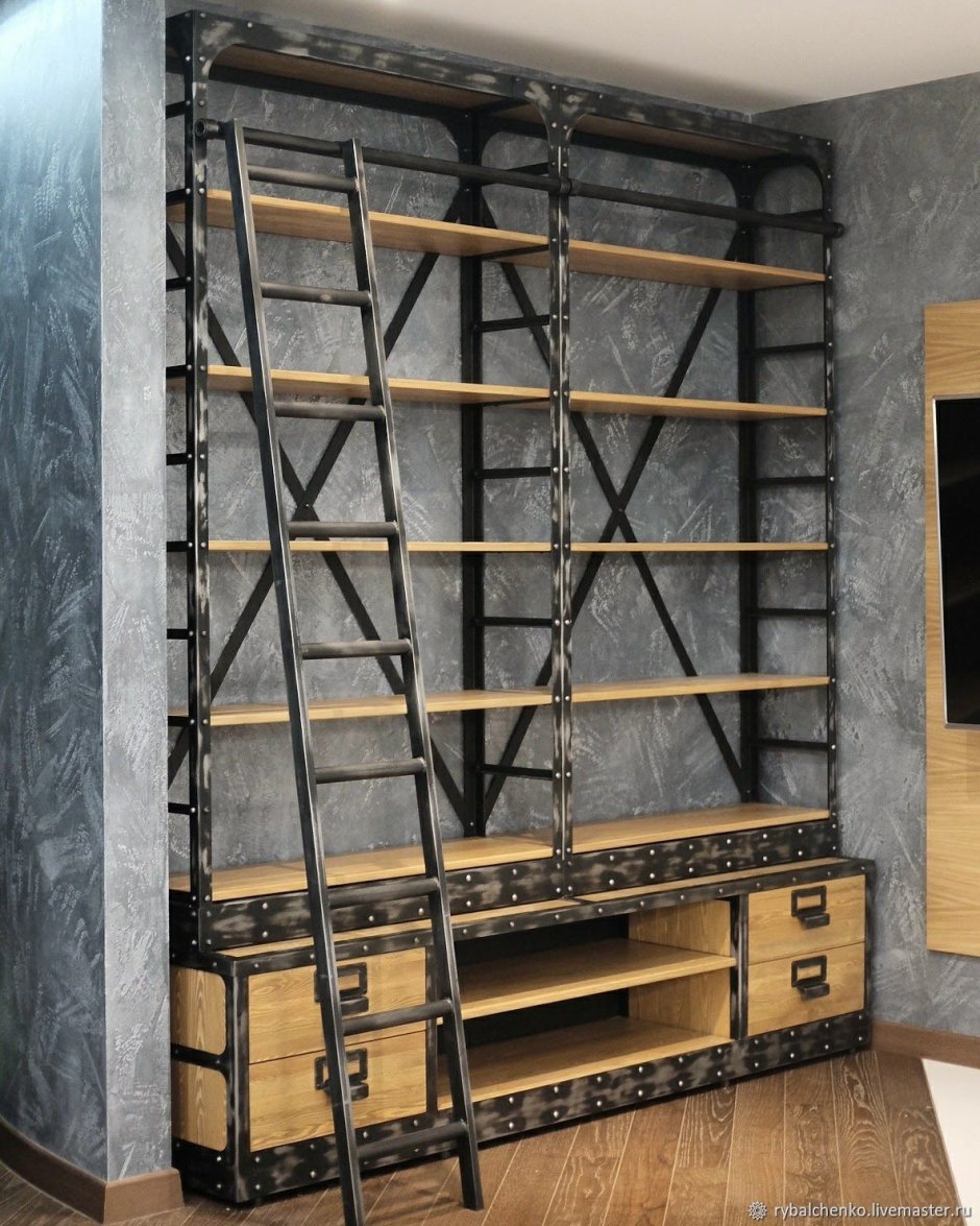 Стеллаж в стиле лофт Индастриал