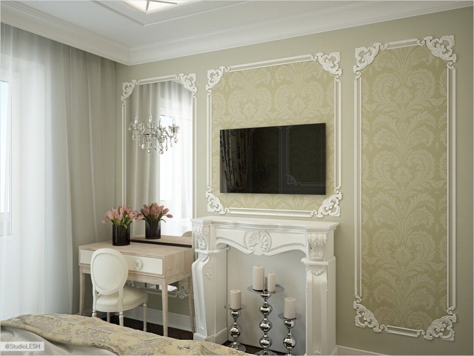 Гипсовые рамки на стенах