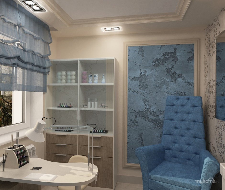 Кабинет маникюра в серых тонах