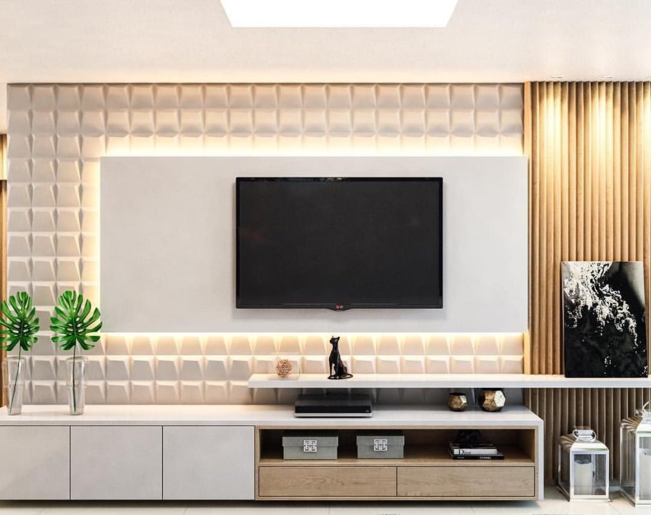 Телевизор в интерьере гостиной