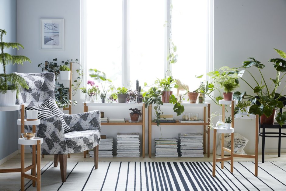 Светлая гостиная в стиле ikea