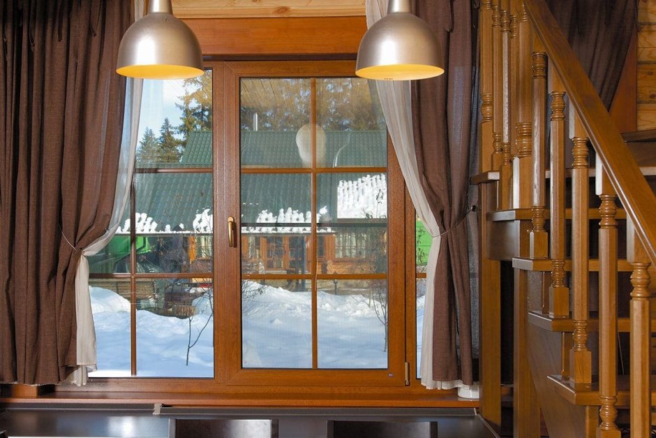 Окна Rehau 70мм золотой дуб