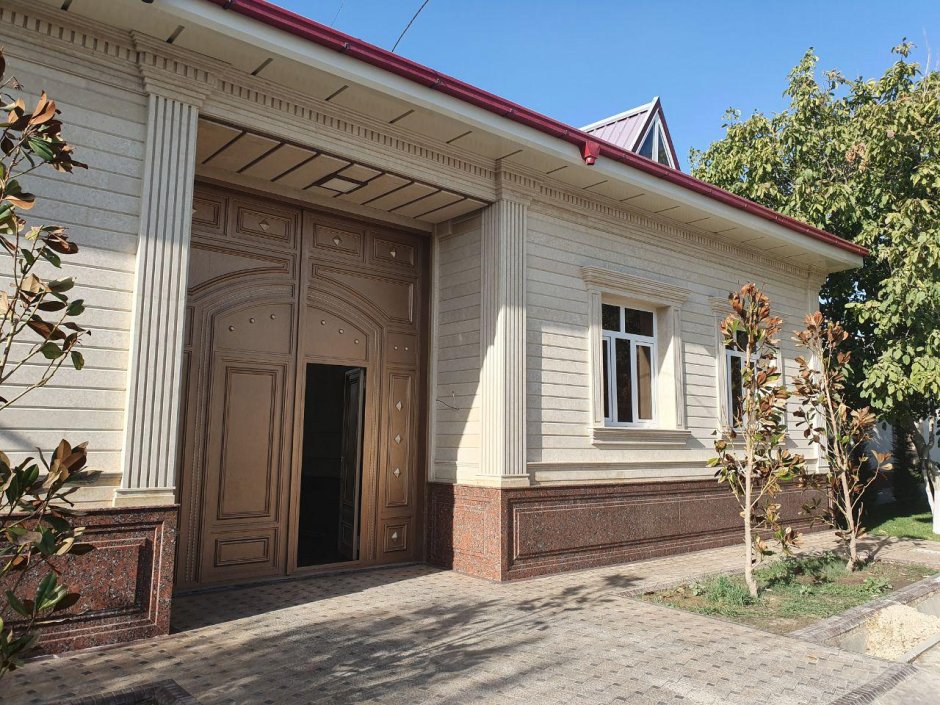 Фасад Узбекистан уйлари травертин дарвозахона