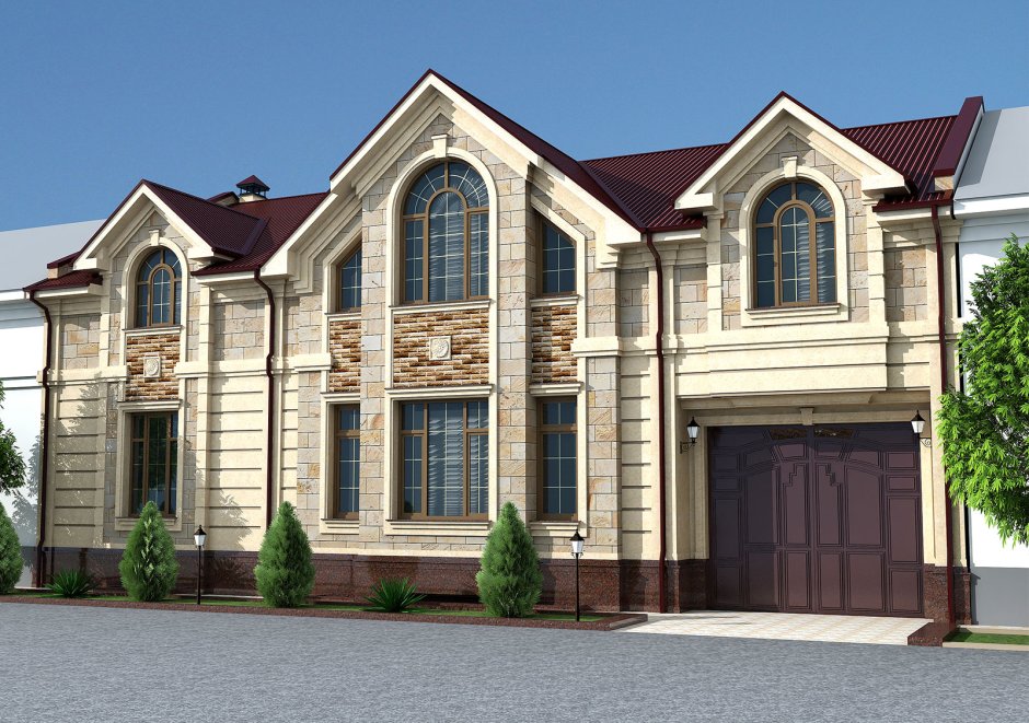 Travertin fasad dizayn Узбекистан