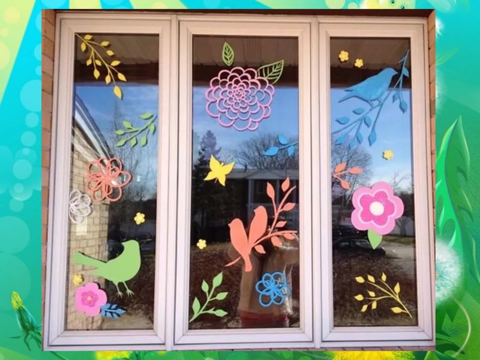 Весеннее украшение окон