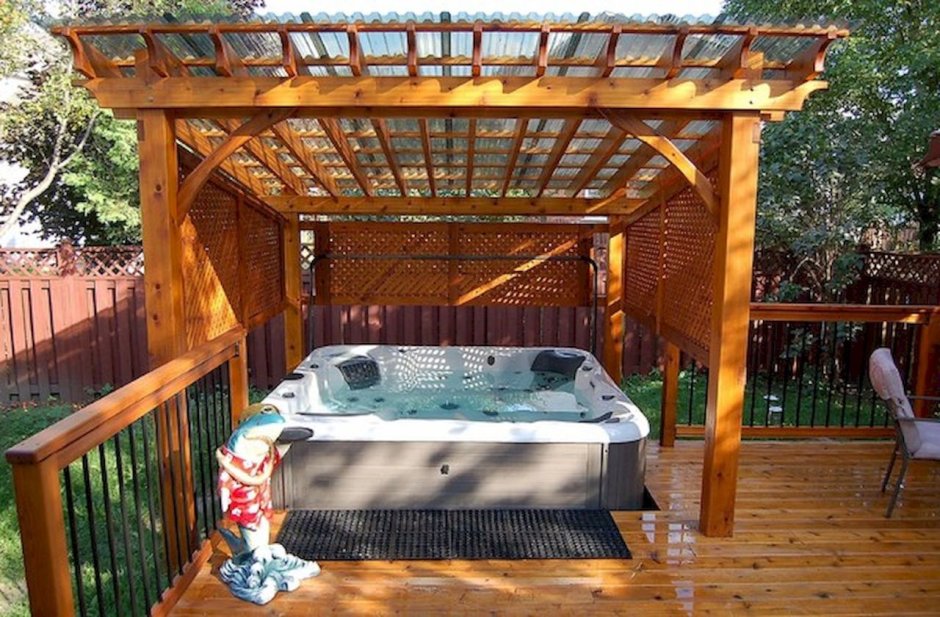 Пергола деревянная для бассейна