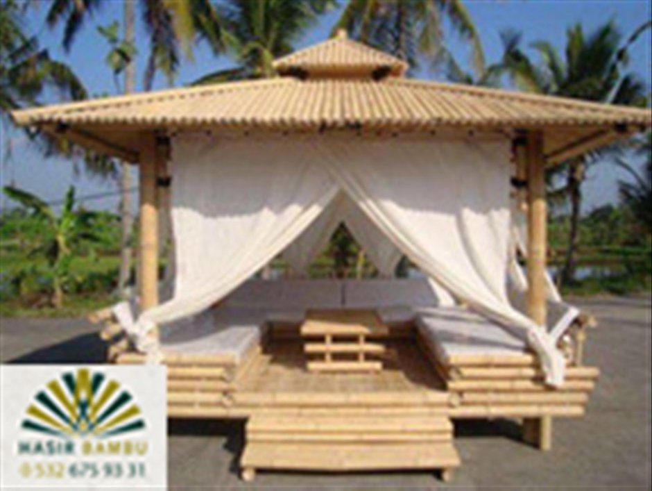 Беседка с топчаном в Восточном стиле