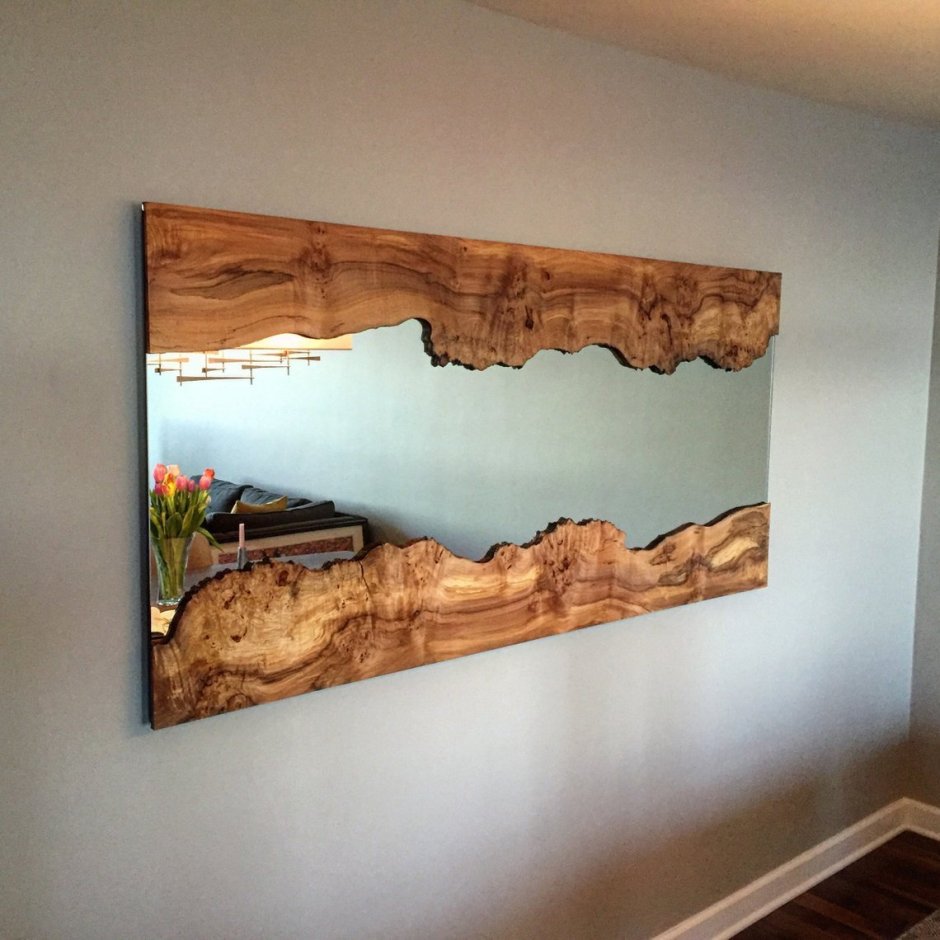 Зеркало из спила дерева