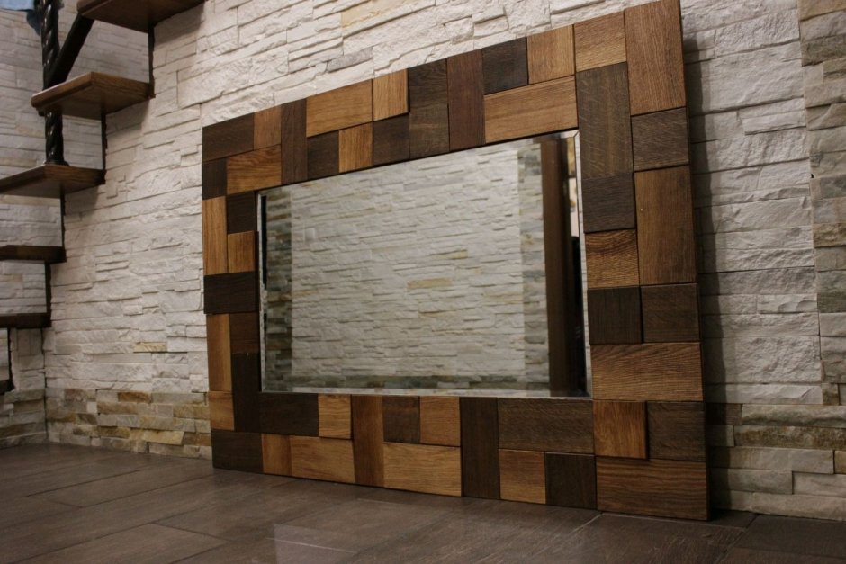 Зеркало лофт из слэба