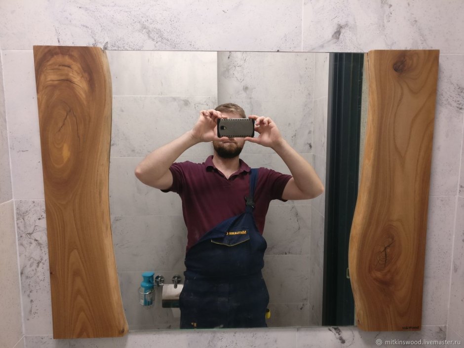 Зеркало лофт из слэба