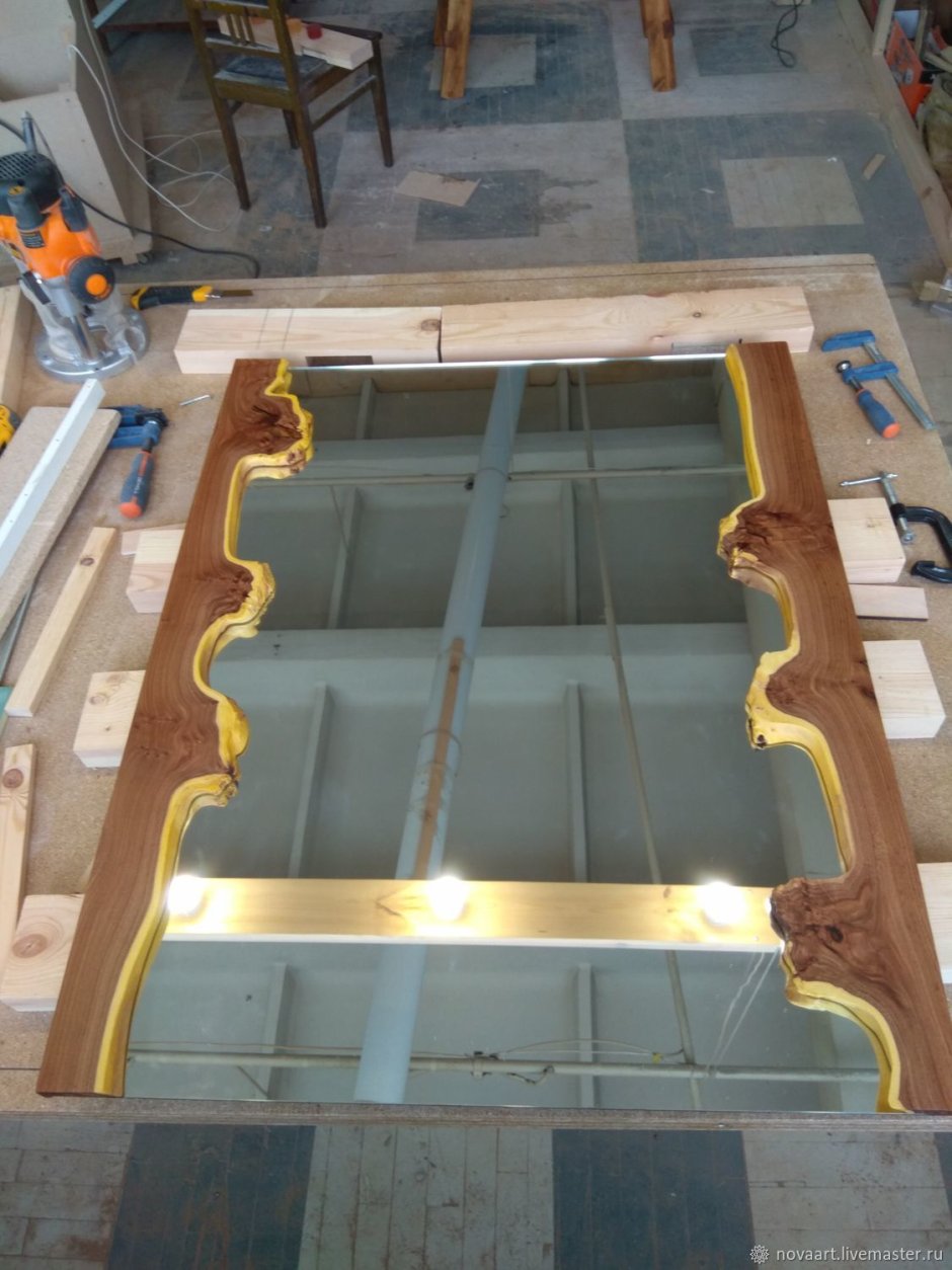 Зеркала в стиле лофт из слэба