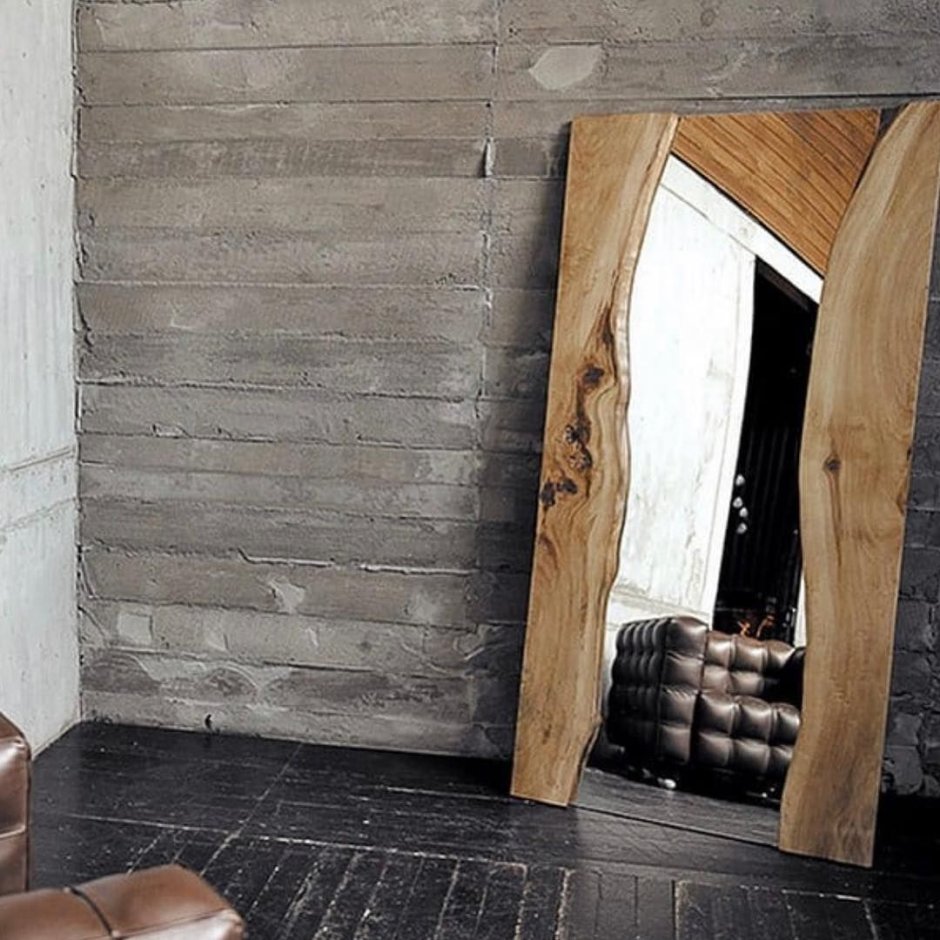 Зеркало в слэбе дерева