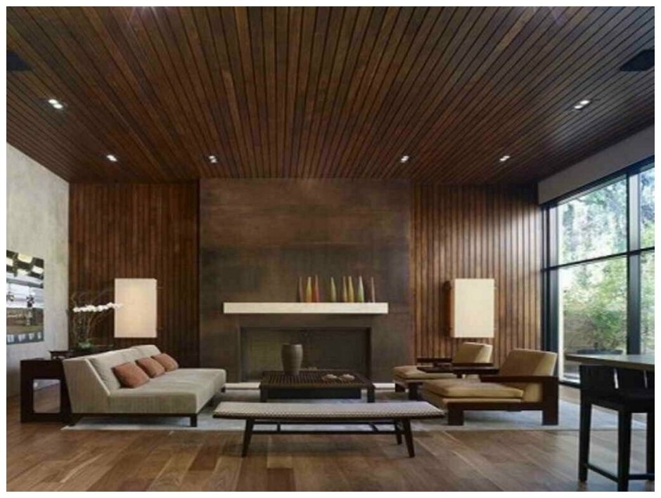 Отделка стен и потолком деревом