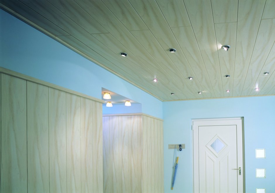 Отделка потолка панелями
