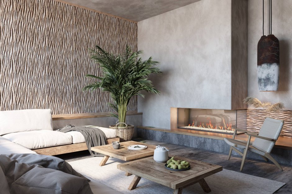 Штукатурка мешковина в интерьере