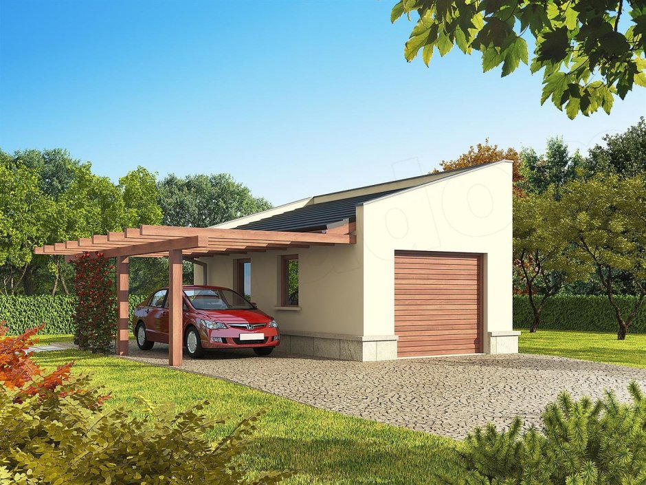 Односкатная крыша для гаража