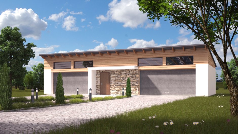 Гараж с односкатной крышей проекты