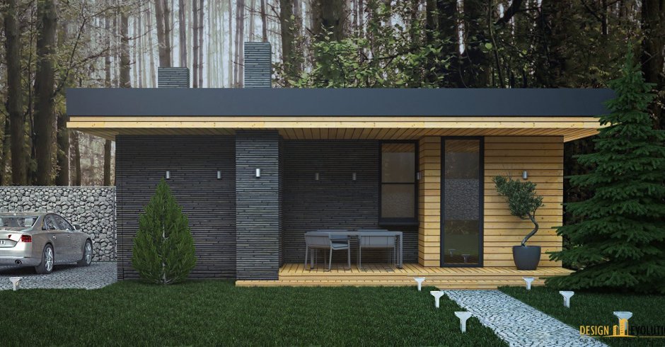 Кирпичная баня с односкатной крышей