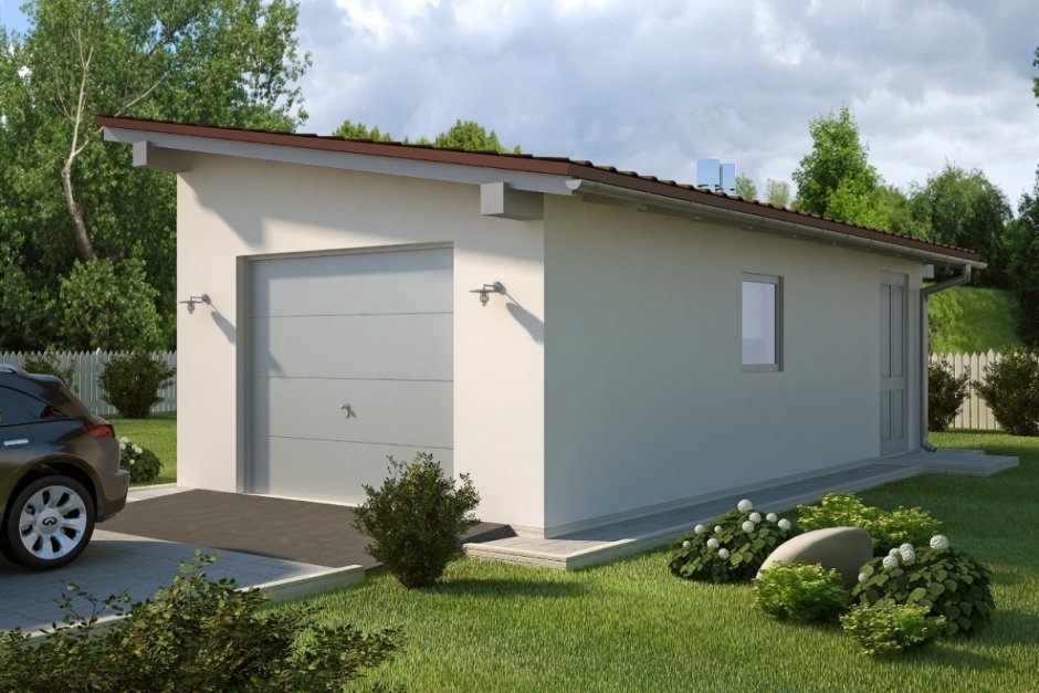 Гараж 4 на 6 с односкатной крышей