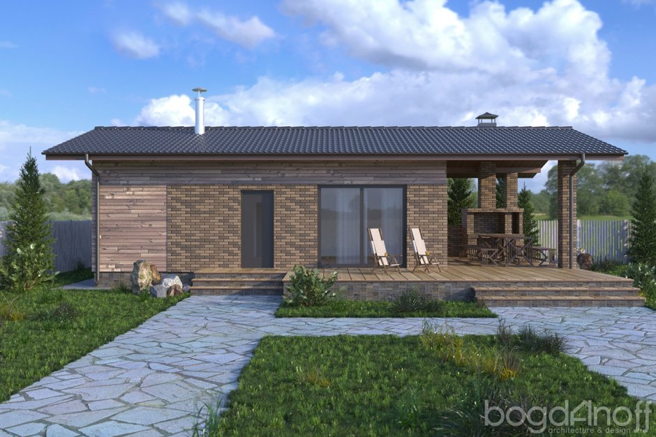 Баня с террасой ТЕПЛОКРЕПОСТЬ