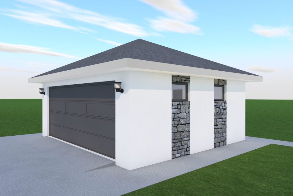 Гараж на две машины из пеноблоков