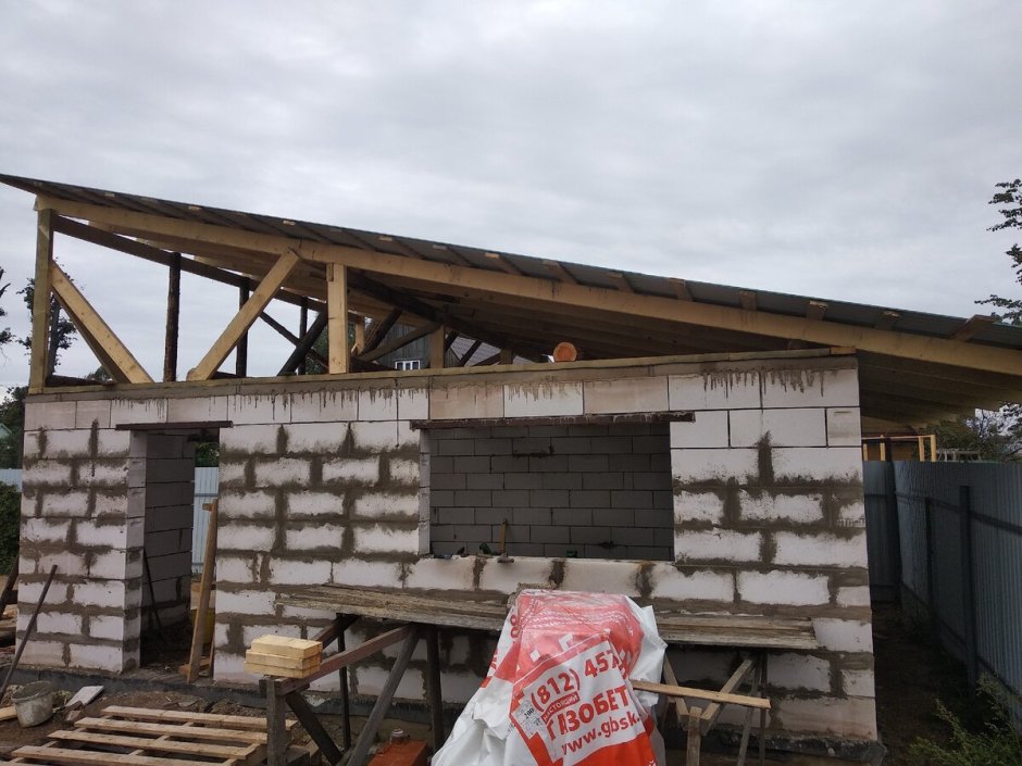 Сарай из пеноблоков 6х4 проект