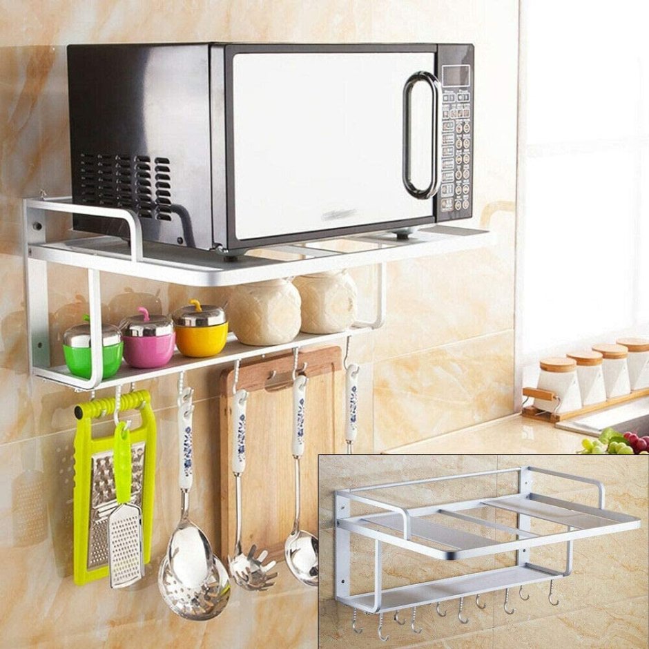 Полка для микроволновки навесная металлическая