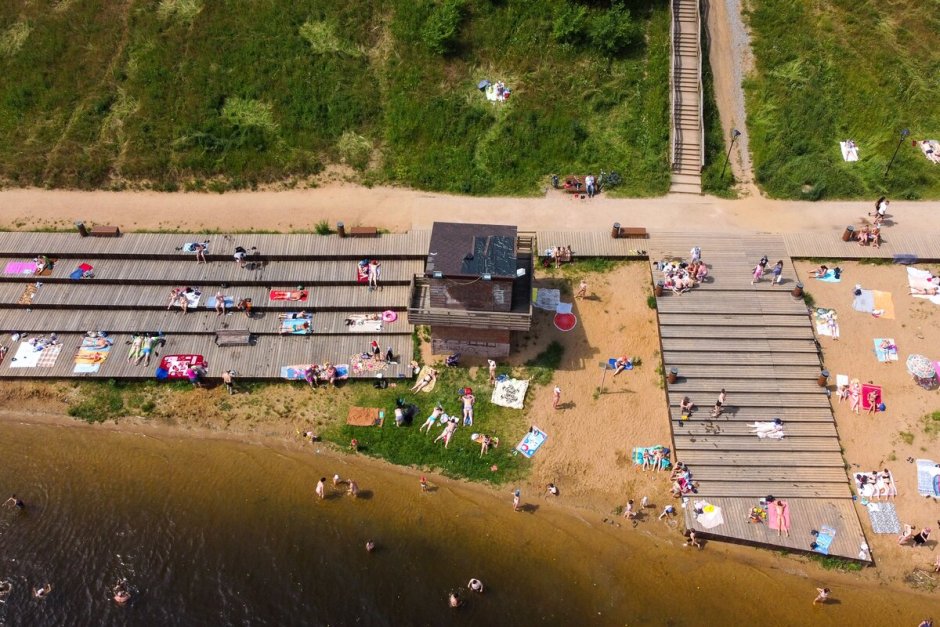 Пляж в парке Горького Москва