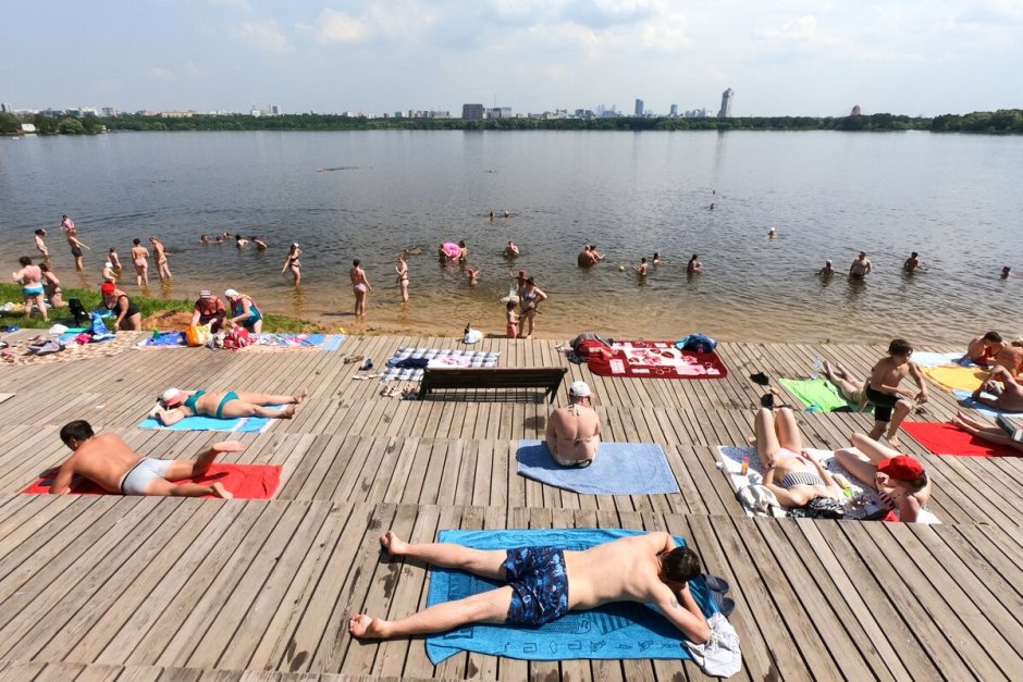 Строгинский Затон пляж 2021
