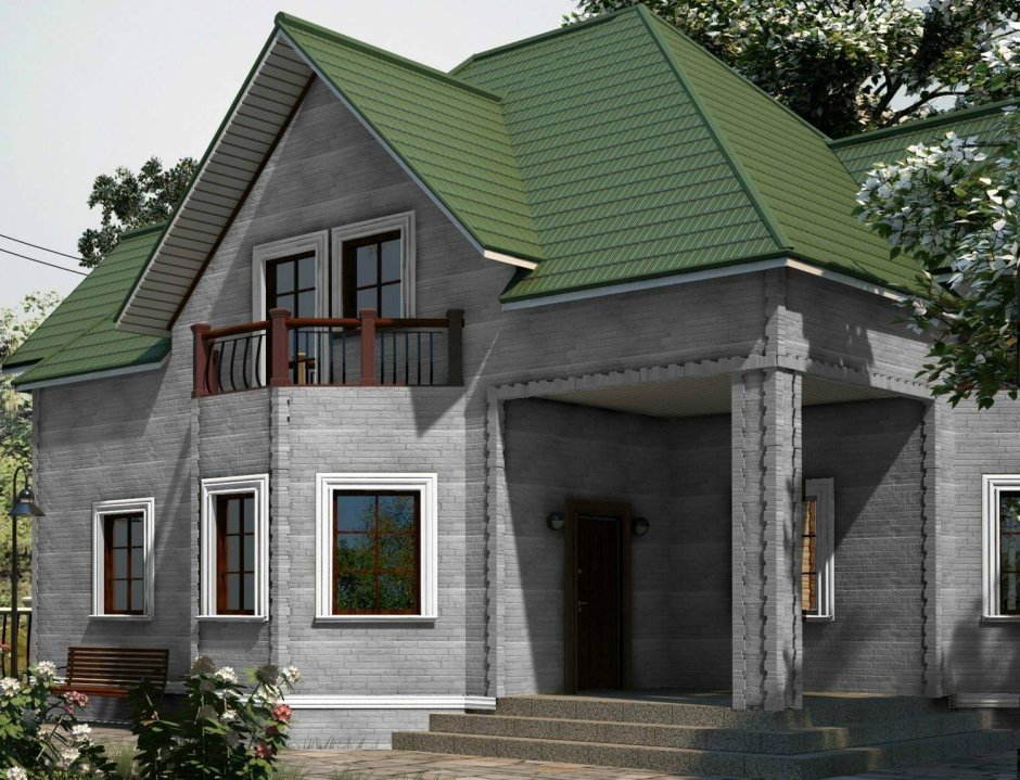 Фасады домов фисташкового цвета