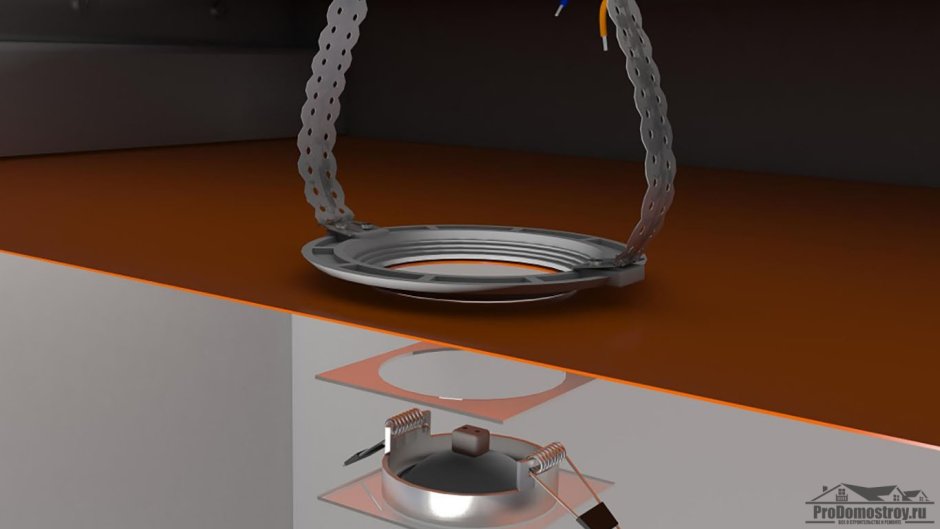 Крепеж светильников в натяжных потолках