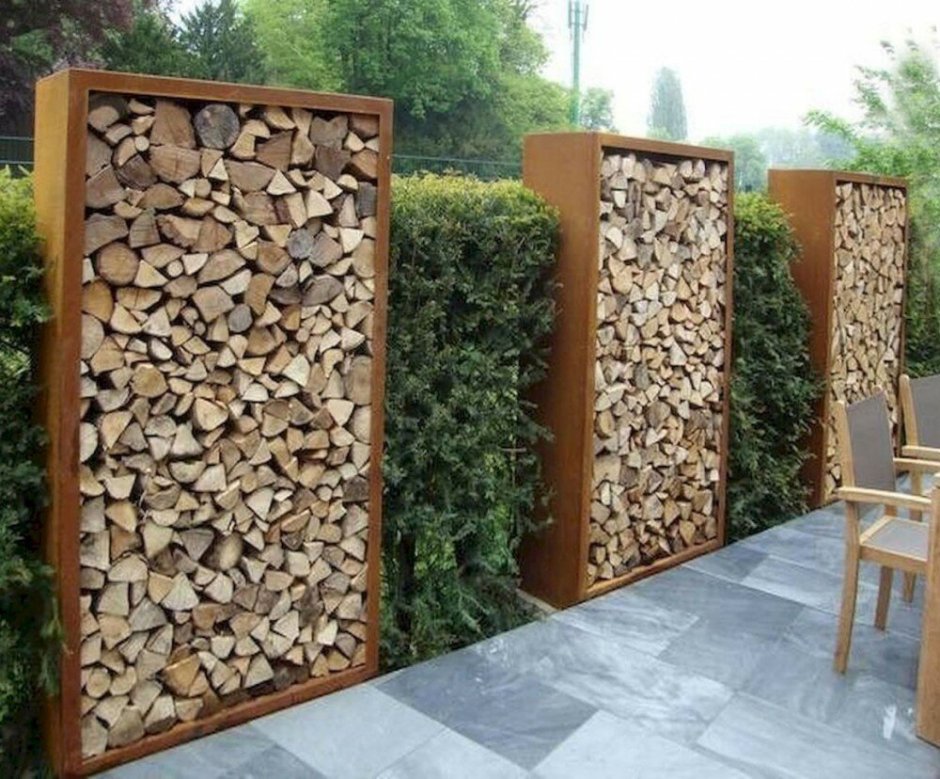 Дровник габионы