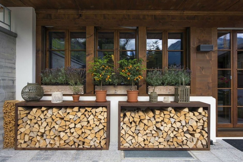 Металлический навес для дров