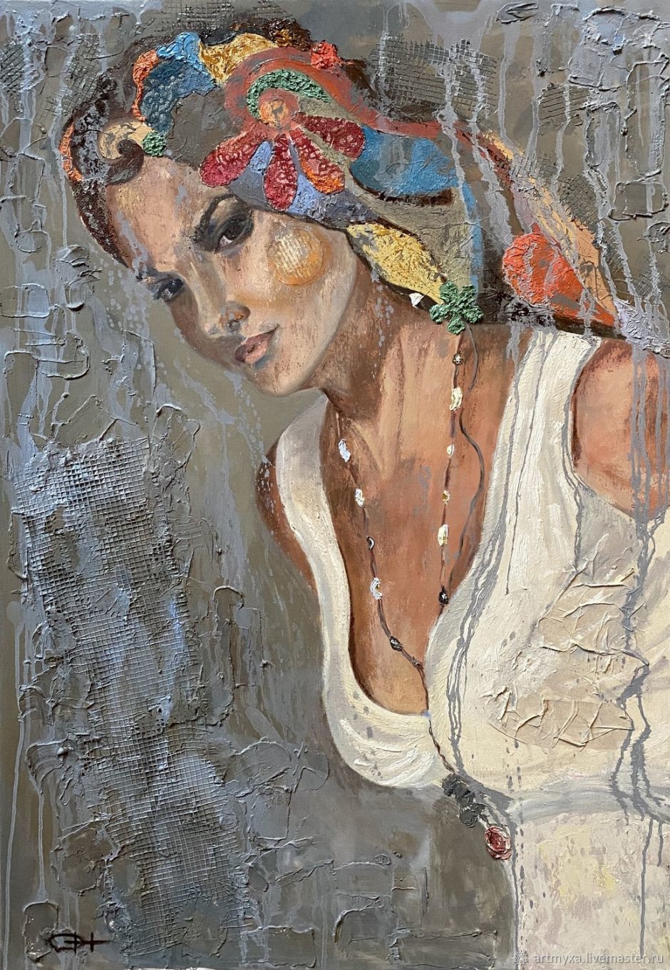 Деревенская живопись маслом на холсте